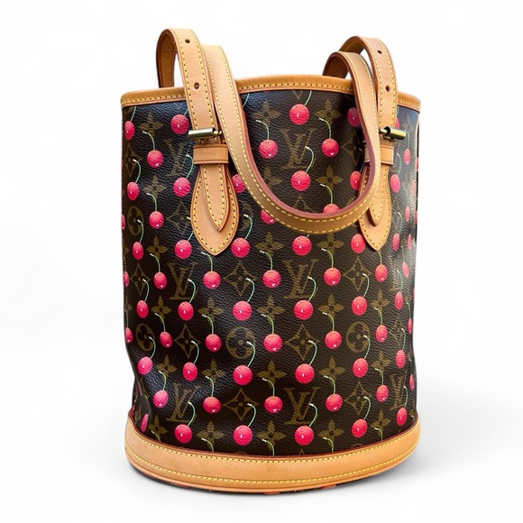 🍒 Louis Vuitton Takashi Murakami Cerises Cherry Bucket Bag - Picture 5 of 17
